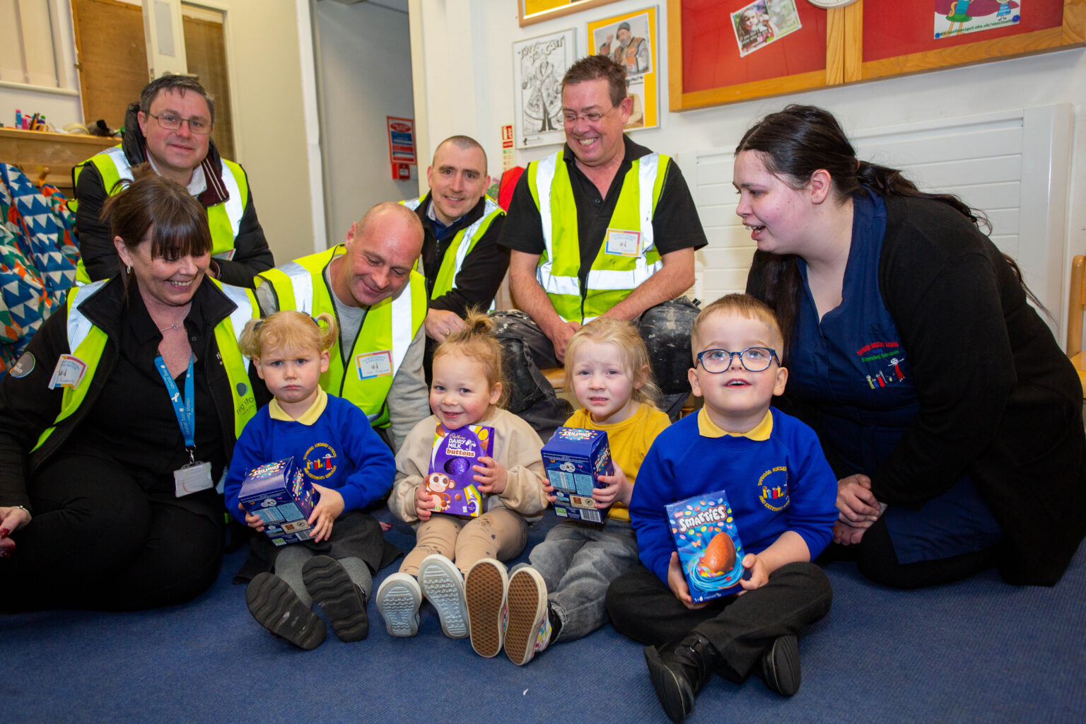 Burnley Construction Company Donate Easter Eggs to Local Nursery Ring